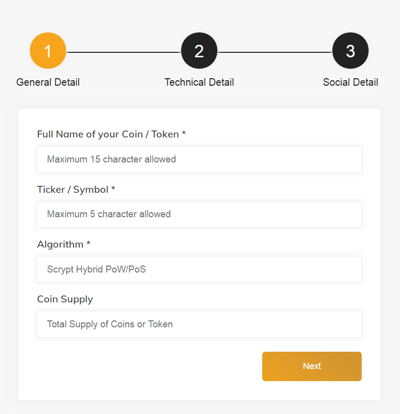 crypto coin listing